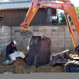 和庭リフォーム｜庭石移設工事