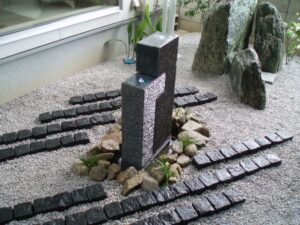 水が流れるクールでおしゃれな坪庭　姫路市　Ｅ様邸