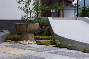 和モダン外構｜御影石のおしゃれなアプローチ