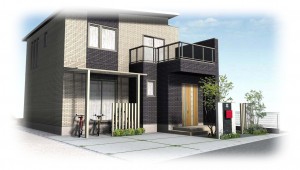 姫路一条工務店のお家に似合う外構デザイン 赤色ポストがオシャレな外構 姫路市の外構 エクステリア お庭のことなら サンガーデンへ